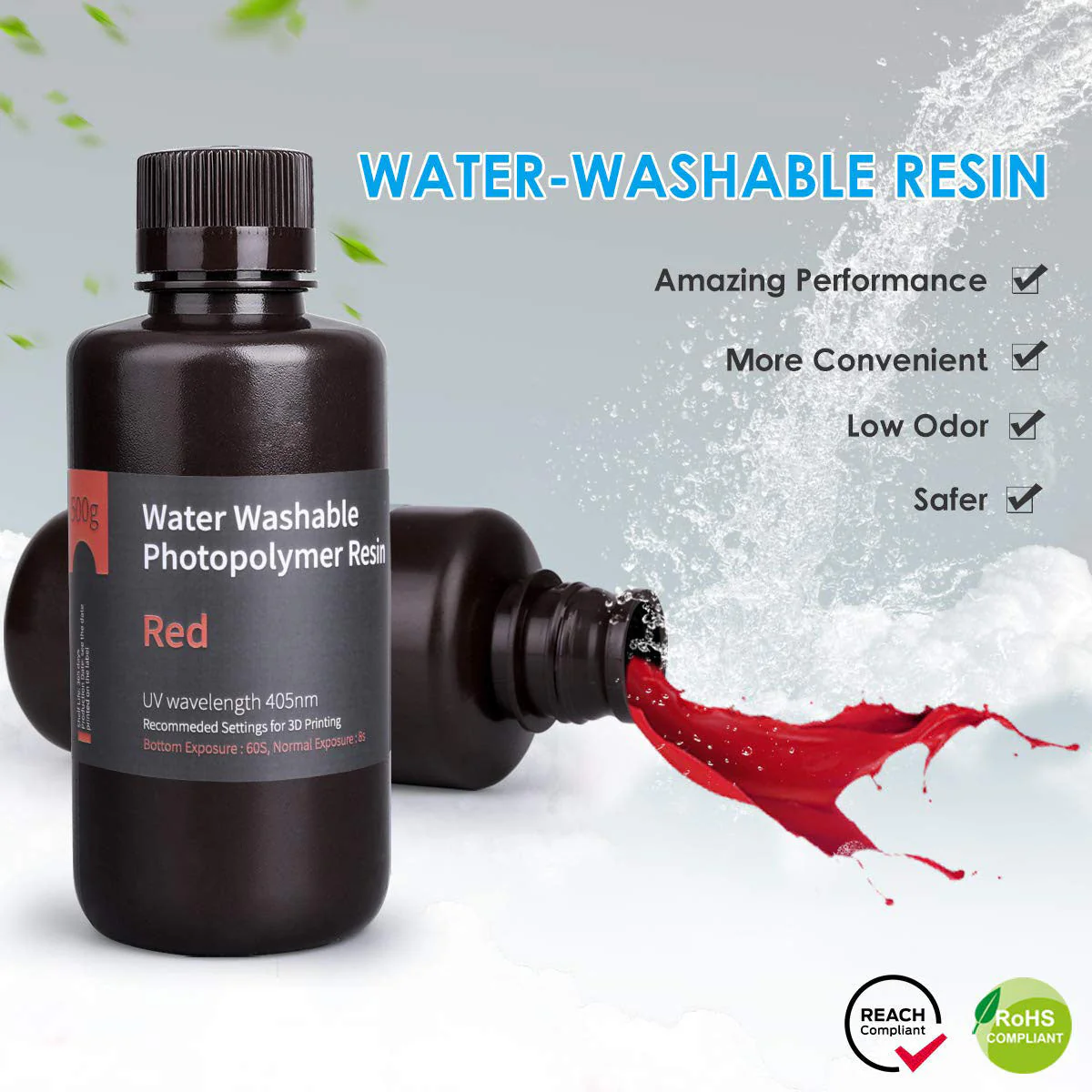 ELEGOO - Résine Water Washable - Rouge (Red) - 1 kg - Image 5